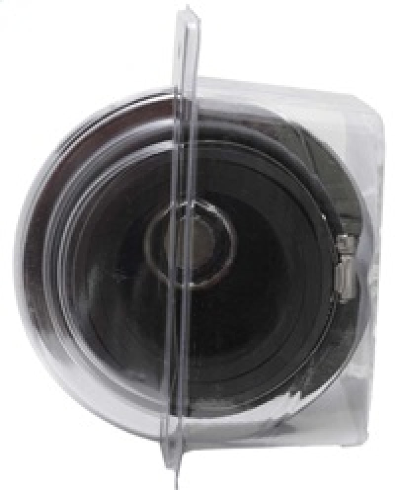 Universal Air Filter Chrome Round Tapered Red - 4in Flange ID x 1.125in Flange Length x 5.5in H - View 17 | Dirty Garage