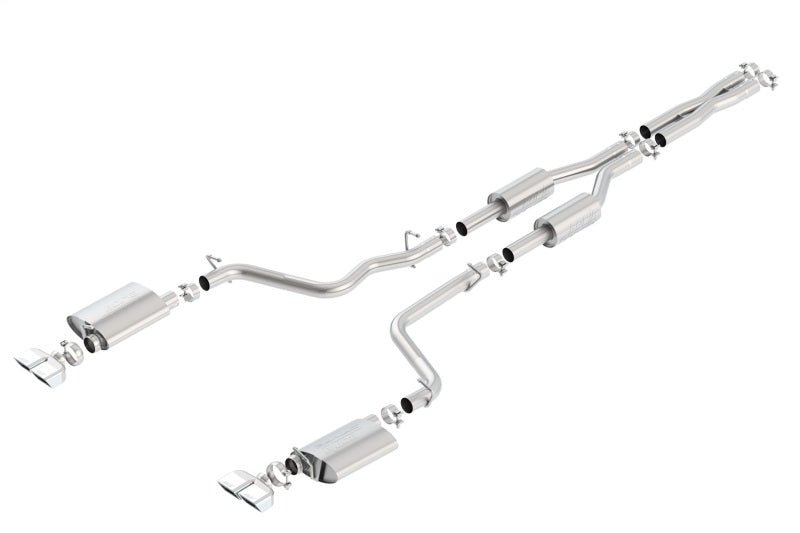 Borla 09-14 Dodge Challenger R/T 5.7L RWD 2Dr. Dual Rctgl. Angle S-Type CB Exhaust - Rear Split Exit - View 2 | Dirty Garage