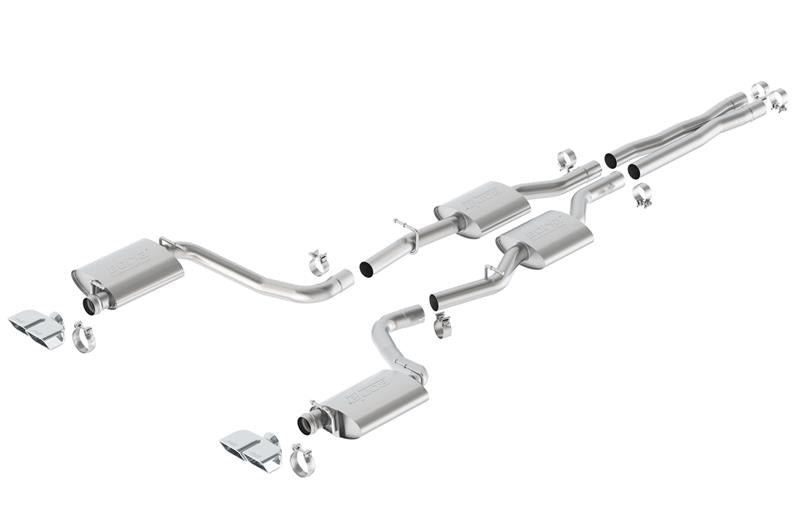 Borla 15-16 Dodge Challenger R/T 5.7L Dual Rectangle Angle Cut Dual Split Rear Exit S-Type Exhaust - View 4 | Dirty Garage