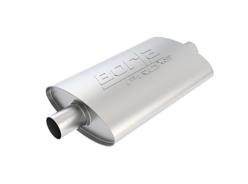 Borla Pro-XS 2inch, 2inch, 14inch x 9-1/2inch x 4inch Oval Cen/Cen w/o Notch Turbo Muffler - View 3 | Dirty Garage