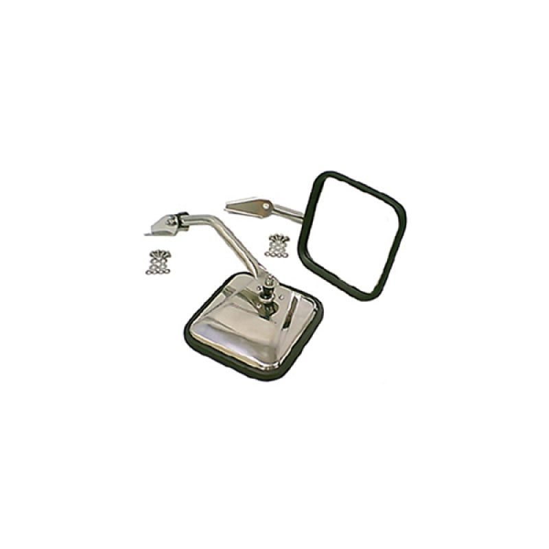 Rugged Ridge 55-86 Jeep CJ Stainless Steel Side Mirror Kit - View 2 | Dirty Garage