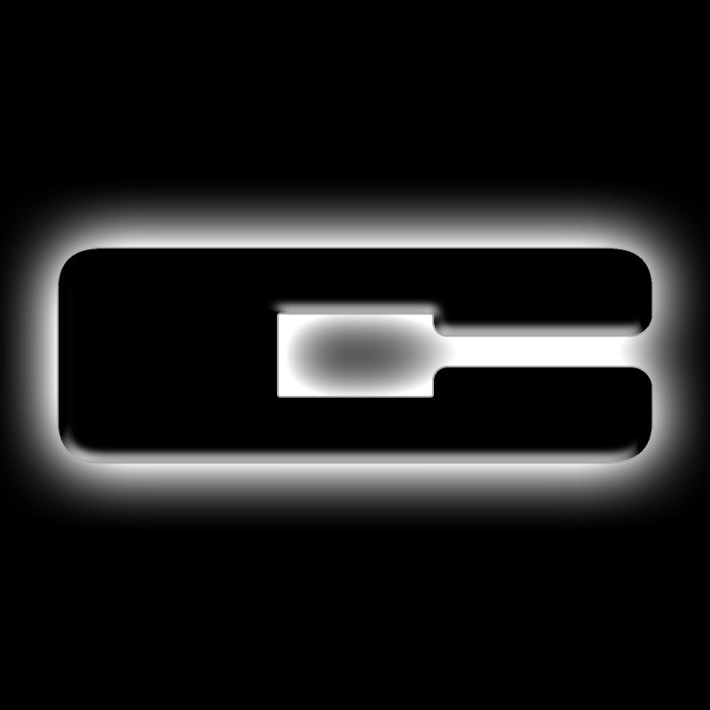 Universal Illuminated Black Letter C LED Badge - View 2 | Dirty Garage