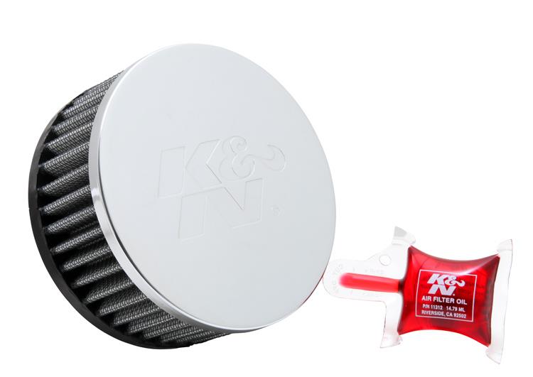 Universal Chrome Filter 2 1/2 inch O/S FLG/4 1/2 inch OD/2 inch Height - View 2 | Dirty Garage