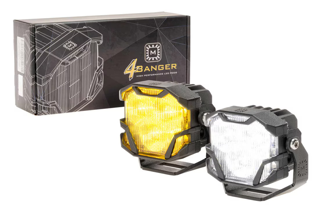 Universal Morimoto 4Banger 2.0 NCS LED Pods SAE Wide White Set (BAF005.2) | Dirty Garage