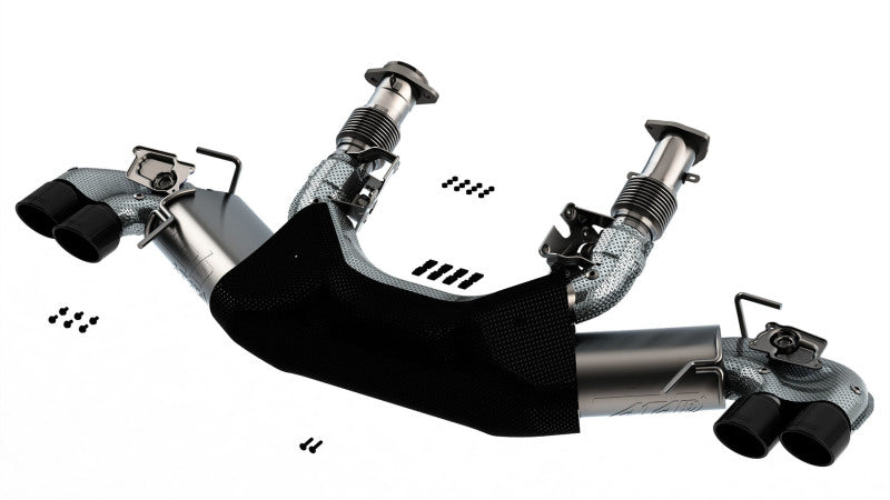 Borla 2020 Chevrolet Corvette C8 6.2 ATAK 3in Exhaust System Dual Round Rolled A/C Black Chrome Tips - View 4 | Dirty Garage