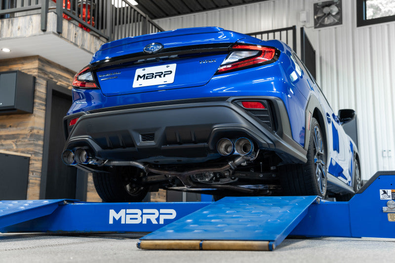 2022 Subaru WRX 2.5" Dual Split Rear Exit Quad CF Tips - View 2 | Dirty Garage