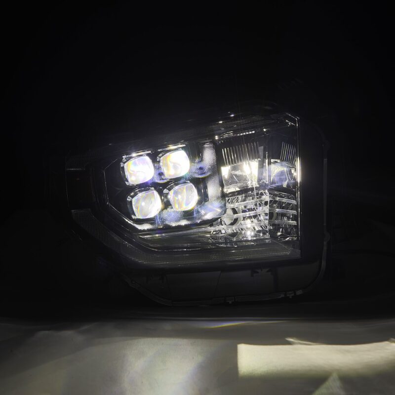 2014-2021 Tundra Nova-Series LED Projector Alpha Black Headlights Active Light Sequential Signal DRL - View 4 | Dirty Garage