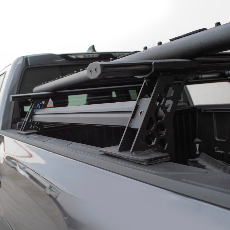 Go Rhino 15-22 Ford F-150 / 19-22 RAM 1500 / 07-21 Toyota Tundra XRS Cross Bars Kit - Tex. Blk - View 12 | Dirty Garage
