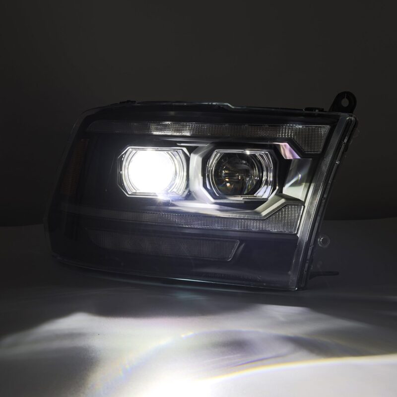 2009-2018 Ram HD Luxx-Series LED Projector Black Headlights Active Light Sequential Signal DRL - View 4 | Dirty Garage