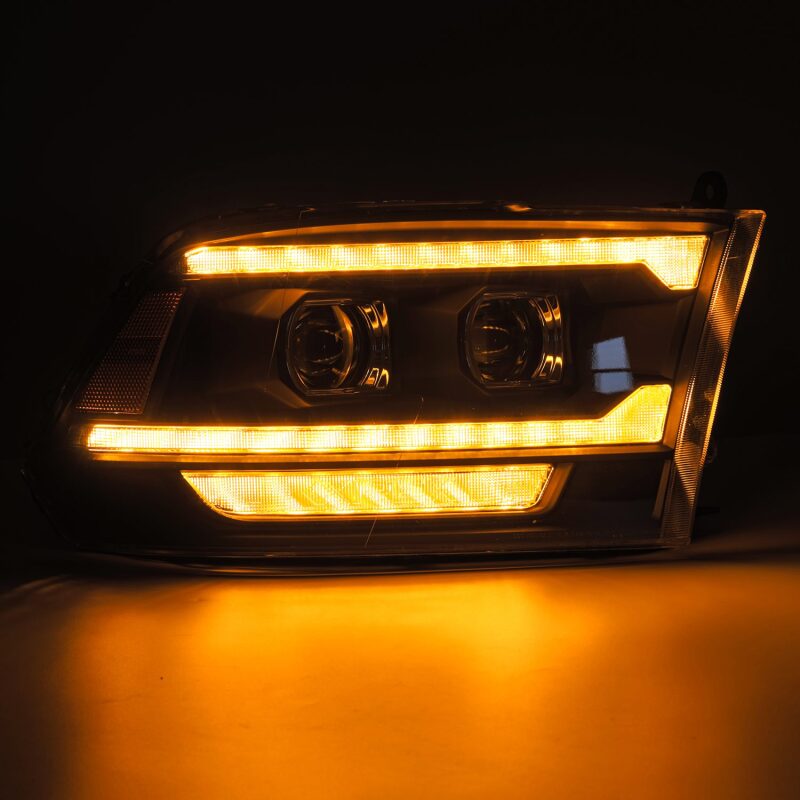 2009-2018 Ram HD Pro-Series Projector Black Headlights Sequential Signal Top Middle DRL - View 3 | Dirty Garage