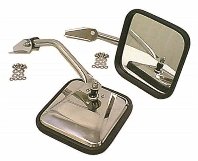 Rugged Ridge 55-86 Jeep CJ Chrome CJ-Style Side Mirror Kit | Dirty Garage