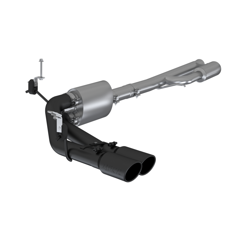 2019- Chevrolet 1500 Pre-Axle Dual Side Exit 4" OD Tip Black Coated - View 2 | Dirty Garage
