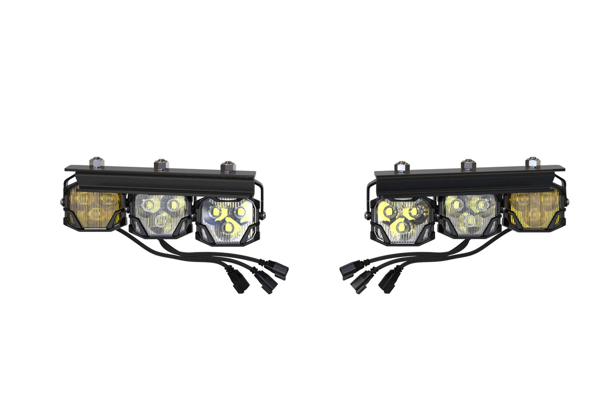 2021+ Bronco Morimoto 4Banger Triple Fog Kit Brackets | Dirty Garage