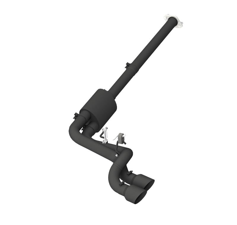 2009-2014 F-150 Pre-Axle 4.5" OD Dual Outlet 3" Black Coated Cat Back Exhaust - View 2 | Dirty Garage