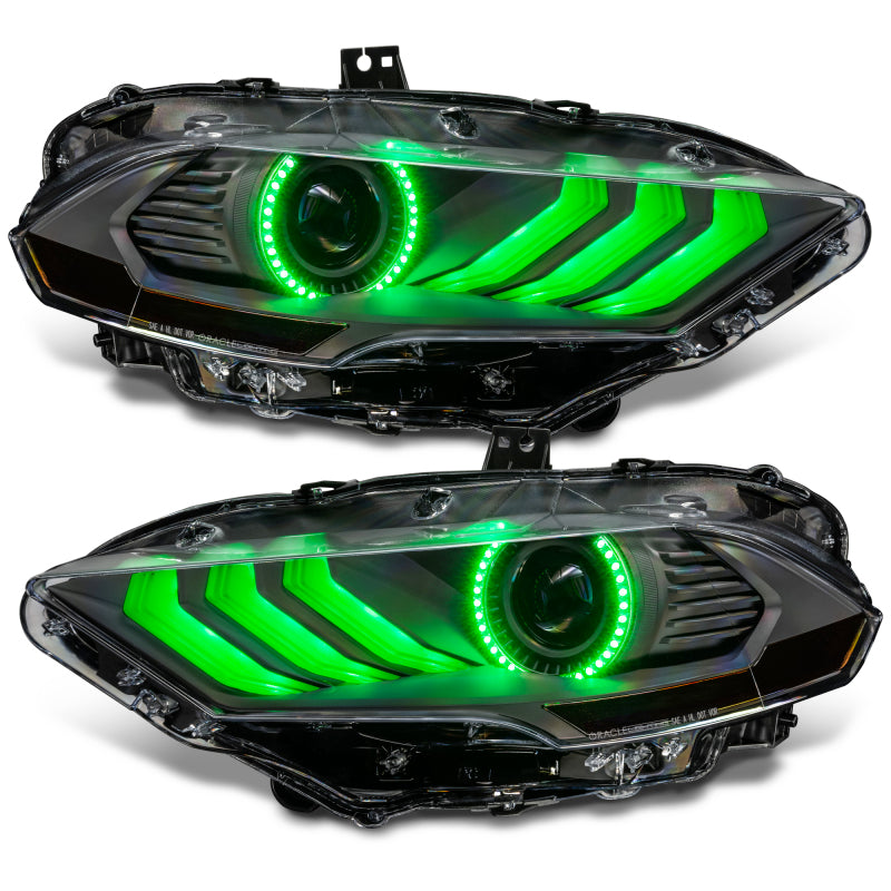 2018-2023 Mustang Dynamic ColorSHIFT LED Headlights Black Series - View 7 | Dirty Garage