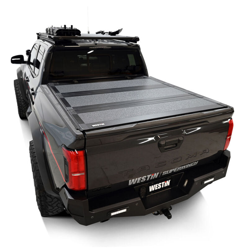 Westin 24-26 Toyota Tacoma 2WD/4WD 5ft. Bed Hard Tri-Fold Tonneau Cover - Black - View 8 | Dirty Garage