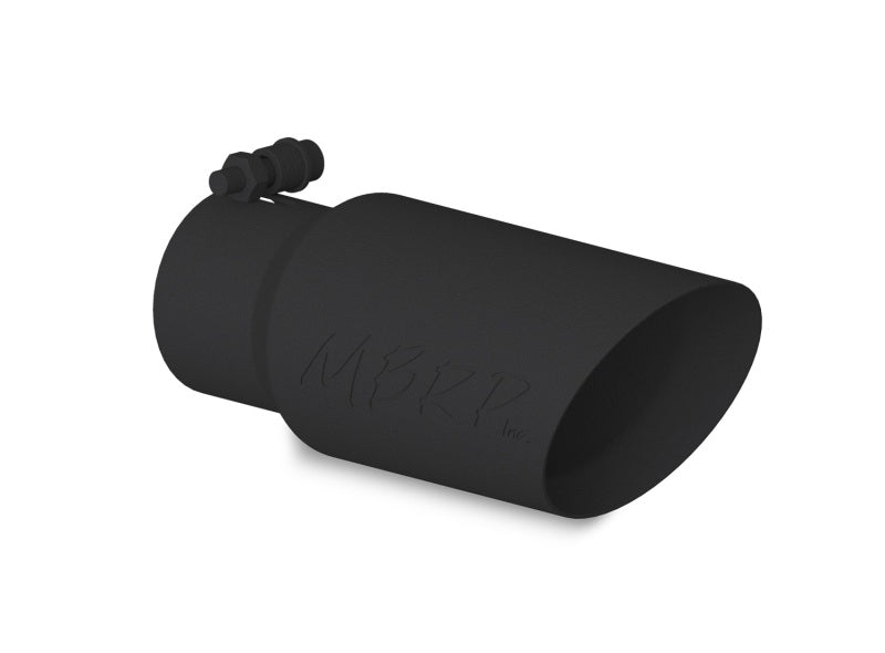 Universal Tip 4" OD 3" Inlet 10" Length Dual Wall Angled End Black - View 3 | Dirty Garage