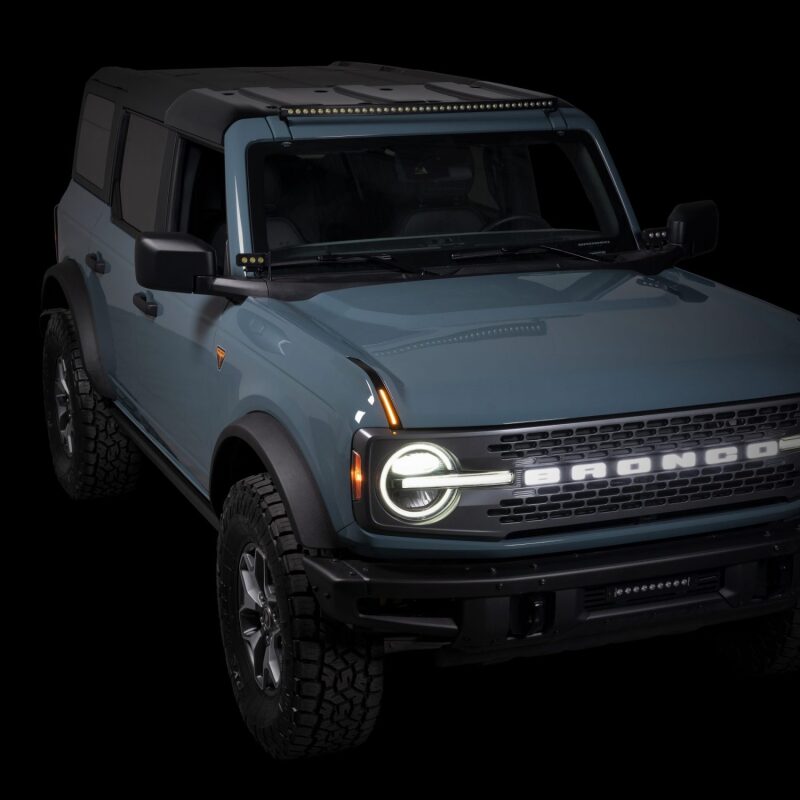 2022-2026 Bronco Luminix DRL LED Lights w/ Pair of Hood Limb Riser Replacements - View 7 | Dirty Garage