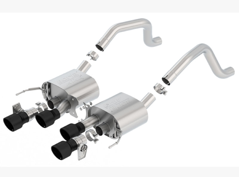 Borla 2015+ Chevy Corvette C7 Z06 6.2L Axle Back ATAK Exhaust Black Quad Tips w/o AFM w/ NPP - View 2 | Dirty Garage
