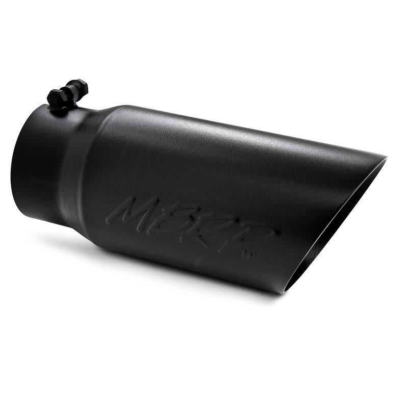 Universal 5" OD Dual Wall Angled 4" Inlet 12" Length Black Finish Tip - View 2 | Dirty Garage