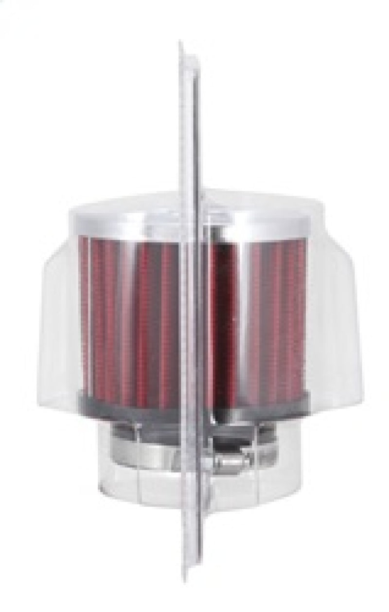 Universal 1.75in Flange ID x 3in OD x 2.5in H Chrome Finish Rubber Base Crankcase Vent Filter - View 13 | Dirty Garage