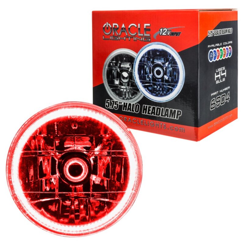 Universal Red Halo Pre-Installed Lights 5.75" Sealed Beam - View 4 | Dirty Garage