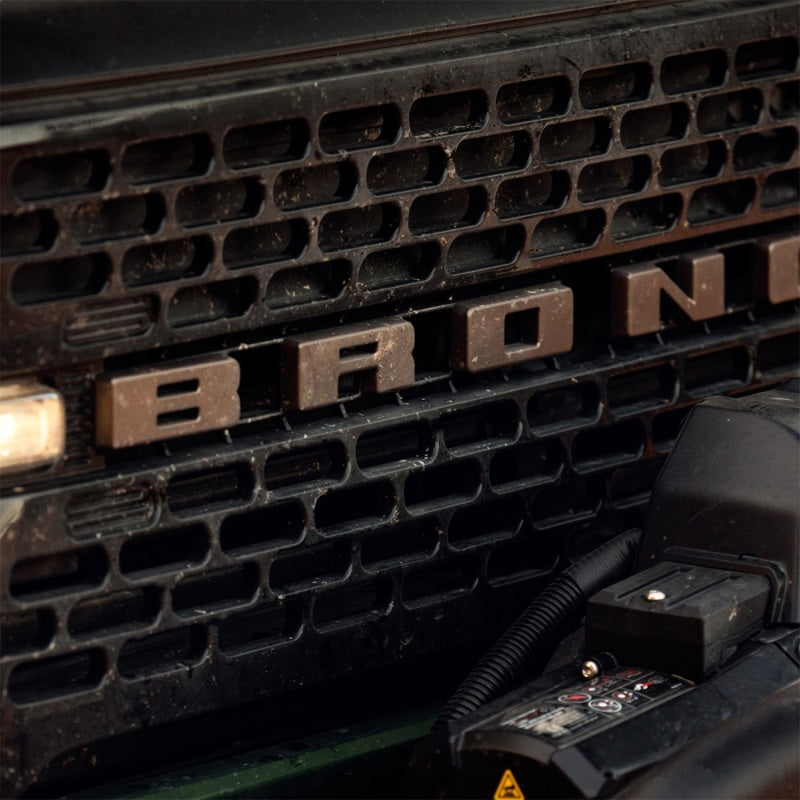 2021+ Bronco Grille Lettering Overlay Kit - Bronze - View 5 | Dirty Garage