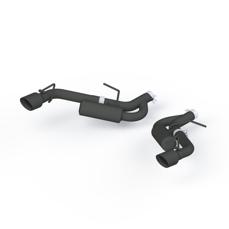 2016-2019 GM Camaro 2.5" Black Coated Axle Back Exhaust System 4" Dual Wall Tips - View 3 | Dirty Garage