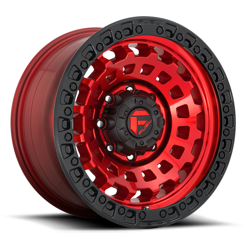 Fuel Zephyr Candy Red w/ Black Bead Ring Wheel (D632) | Dirty Garage