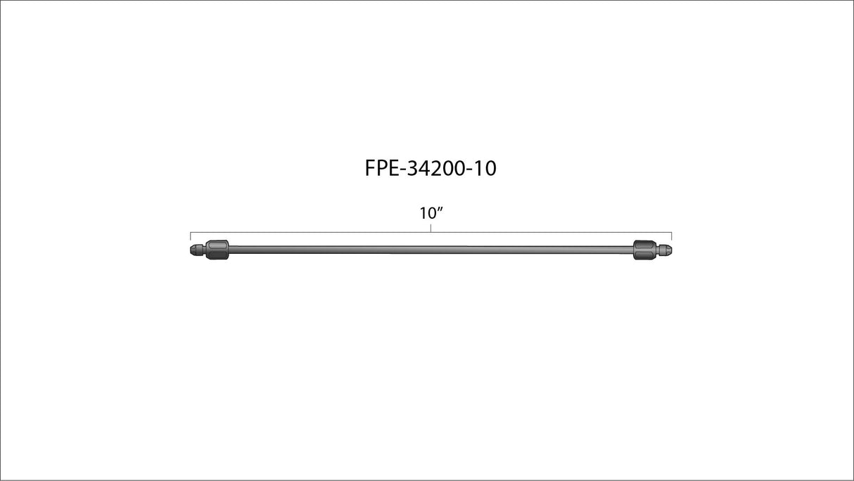 Universal 10 Inch High Pressure Fuel Line 8mm x 3.5mm Line M14 x 1.5 Nuts (FPE-34200-10)