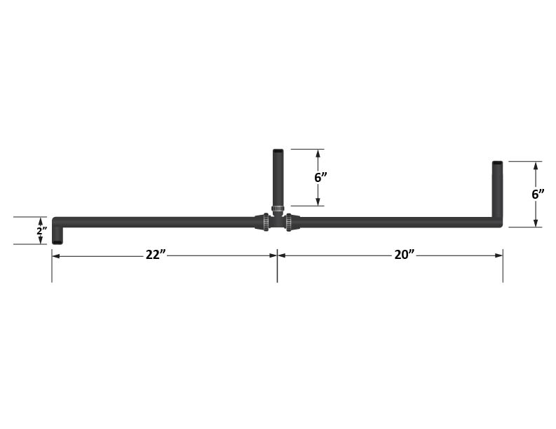 Universal Pre-Formed 5/8 Inch Coolant Hose with 90 Degree Ends and T-fitting (FPE-34257-A)