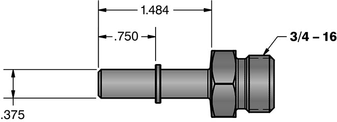 Universal 3/8" Quick Connect to 3/4"-16 O-ring (-8 AN) (FPE-34551-A)