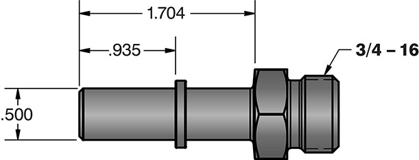 Universal 1/2 Inch Quick Connect to 3/4 Inch-16 O-ring (-8 AN) (FPE-34900-A)