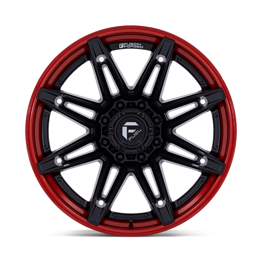 Fuel Brawl Matte Black w/ Candy Red Lip Wheel (FC401) | Dirty Garage