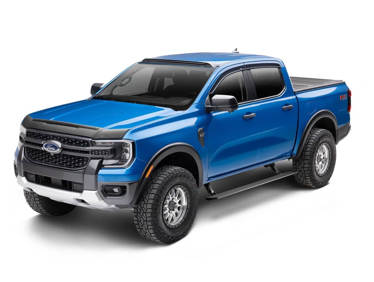 2009-2014 F-150 Crew Cab Electric Running Boards Powder Coat Black - View 2 | Dirty Garage