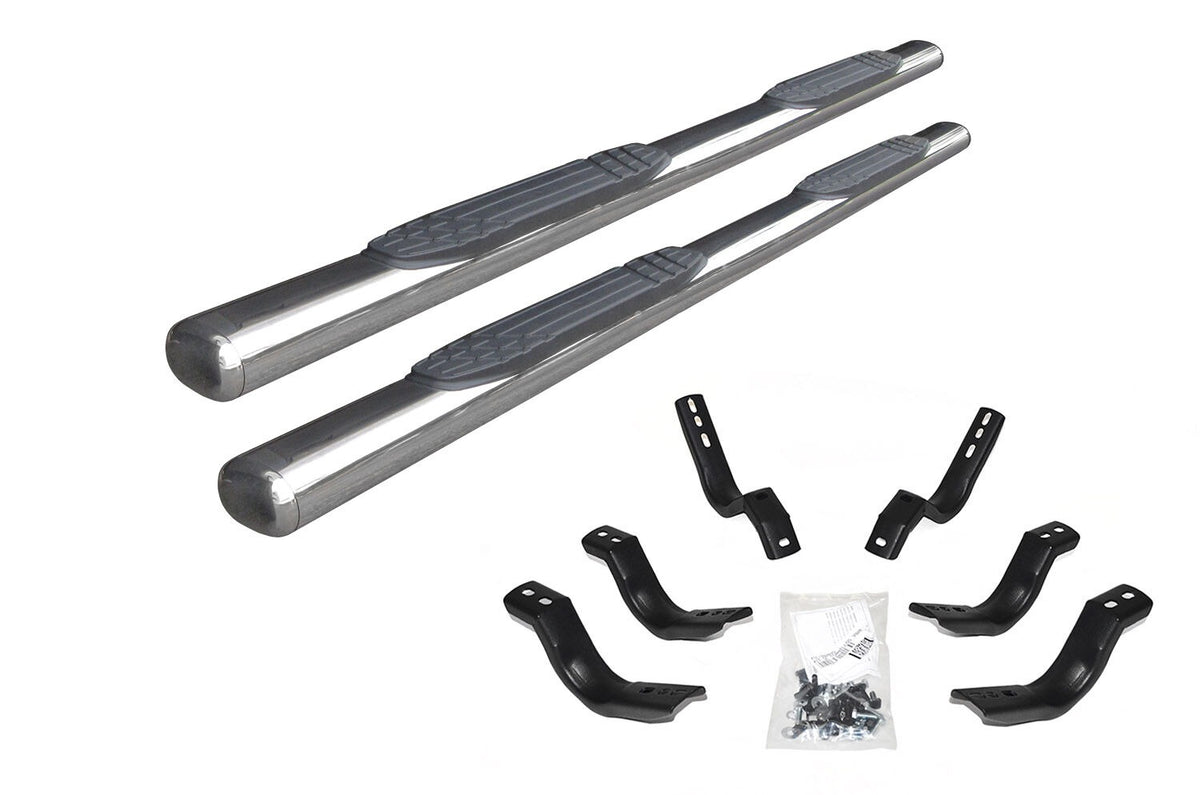 2017-2027 Superduty 4" 1000 Series Side Steps with Mounting Bracket Kit, Polished (104415580PS) | Dirty Garage