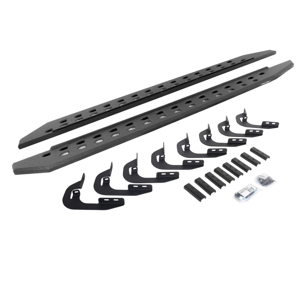 2014-2019 GM 1500/GM HD RB20 Slim Line Running Boards with Mounting Bracket Kit, Protective Bedliner coating (69404787ST) | Dirty Garage