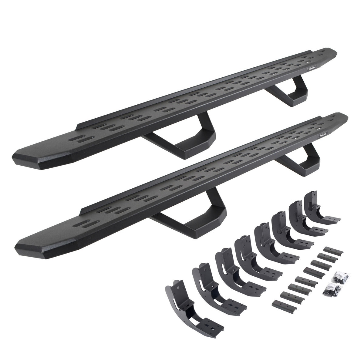 2019-2026 GM 1500/GM HD RB30 Running Boards with Mounting Brackets, 2 Pairs Drop Steps Kit, Textured Black (6960488020PC) | Dirty Garage