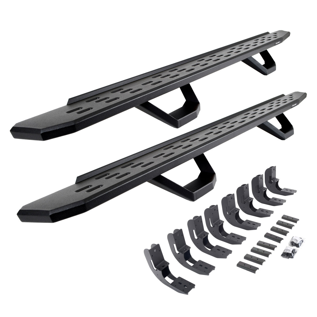 2019-2026 GM 1500/GM HD RB30 Running Boards with Mounting Brackets, 2 Pairs Drop Steps Kit, Textured Black (6960488720PC) | Dirty Garage