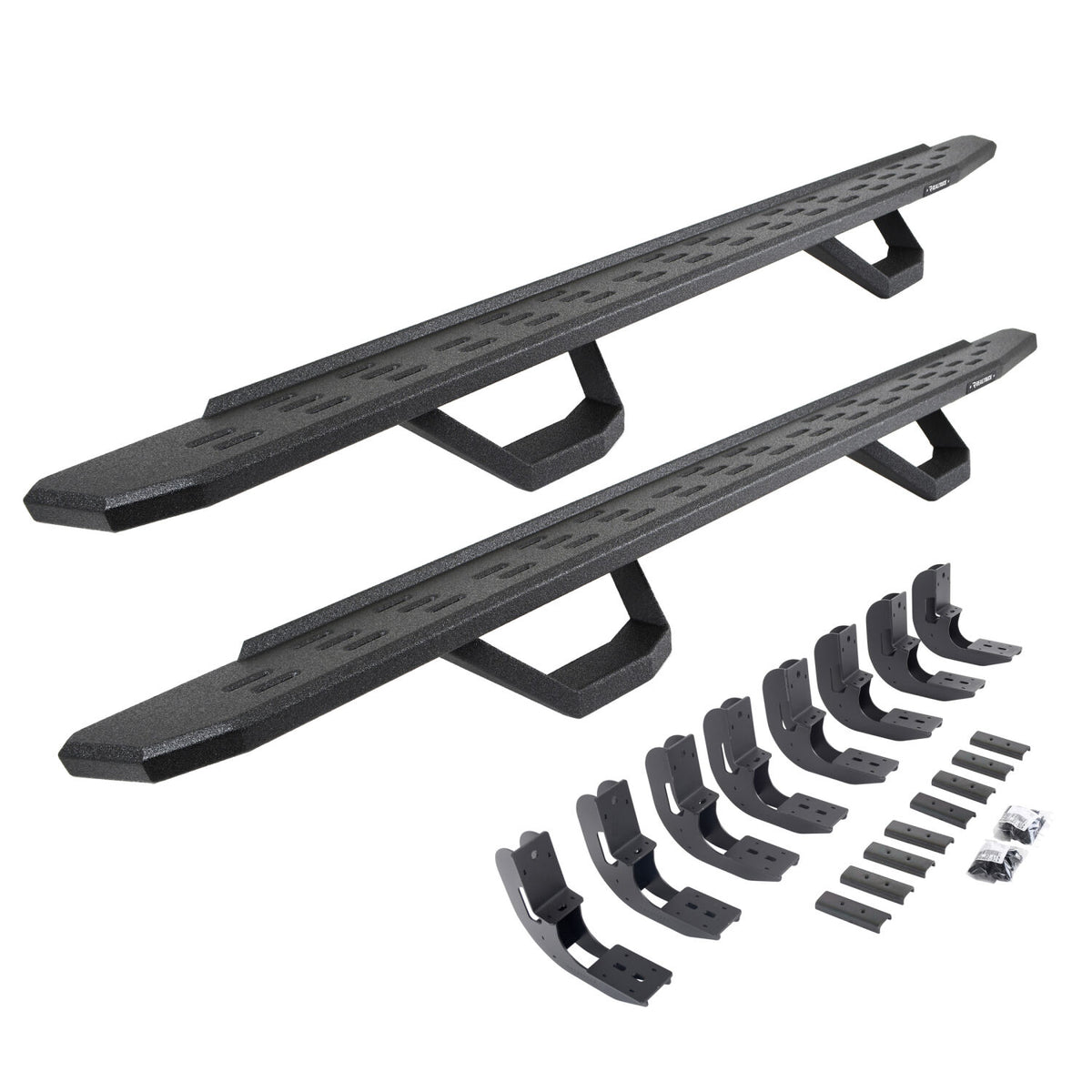2019-2026 GM 1500/GM HD RB30 Running Boards with Mounting Brackets, 2 Pairs Drop Steps Kit, Protective Bedliner coating (6960488720T) | Dirty Garage