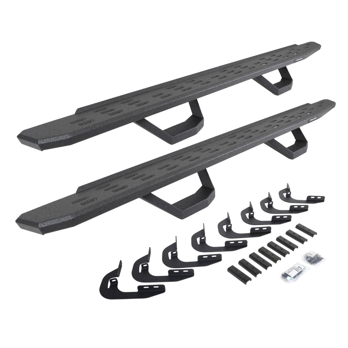 2014-2019 GM 1500/GM HD RB30 Running Boards with Mounting Brackets, 2 Pairs Drop Steps Kit, Protective Bedliner coating (6960588020T) | Dirty Garage