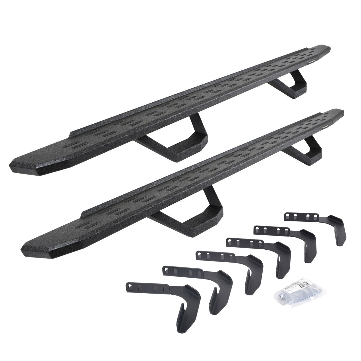 1999-2016 Superduty RB30 Running Boards with Mounting Brackets, 2 Pairs Drop Steps Kit, Protective Bedliner coating (6961808720T) | Dirty Garage