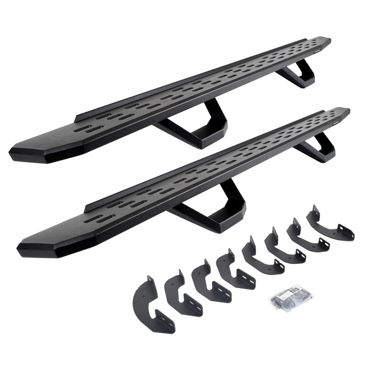 2007-2021 Tundra RB30 Running Boards with Brackets, 2 Pairs Drop Steps Kit Crew Max, Textured Black (6964168720PC) | Dirty Garage
