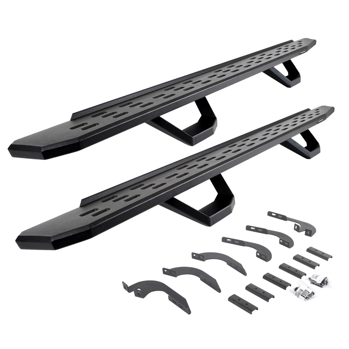 2005-2023 Tacoma RB30 Running Boards W/Mounting Brackets, 2 Pairs Drop Steps Kit -Double Cab Only, Textured Black (6964298720PC) | Dirty Garage