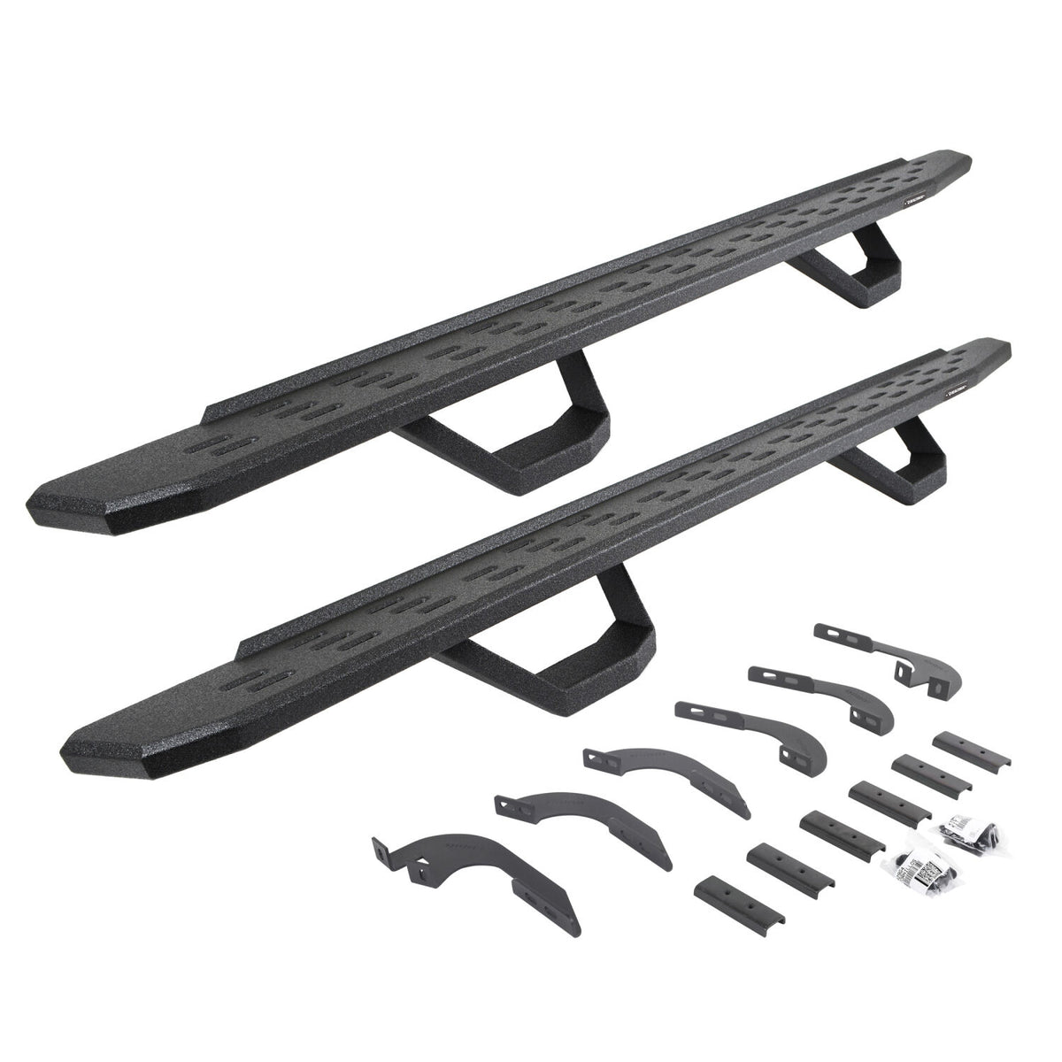 2005-2023 Tacoma RB30 Running Boards W/Mounting Brackets, 2 Pairs Drop Steps Kit -Double Cab Only, Protective Bedliner coating (6964298720T) | Dirty Garage