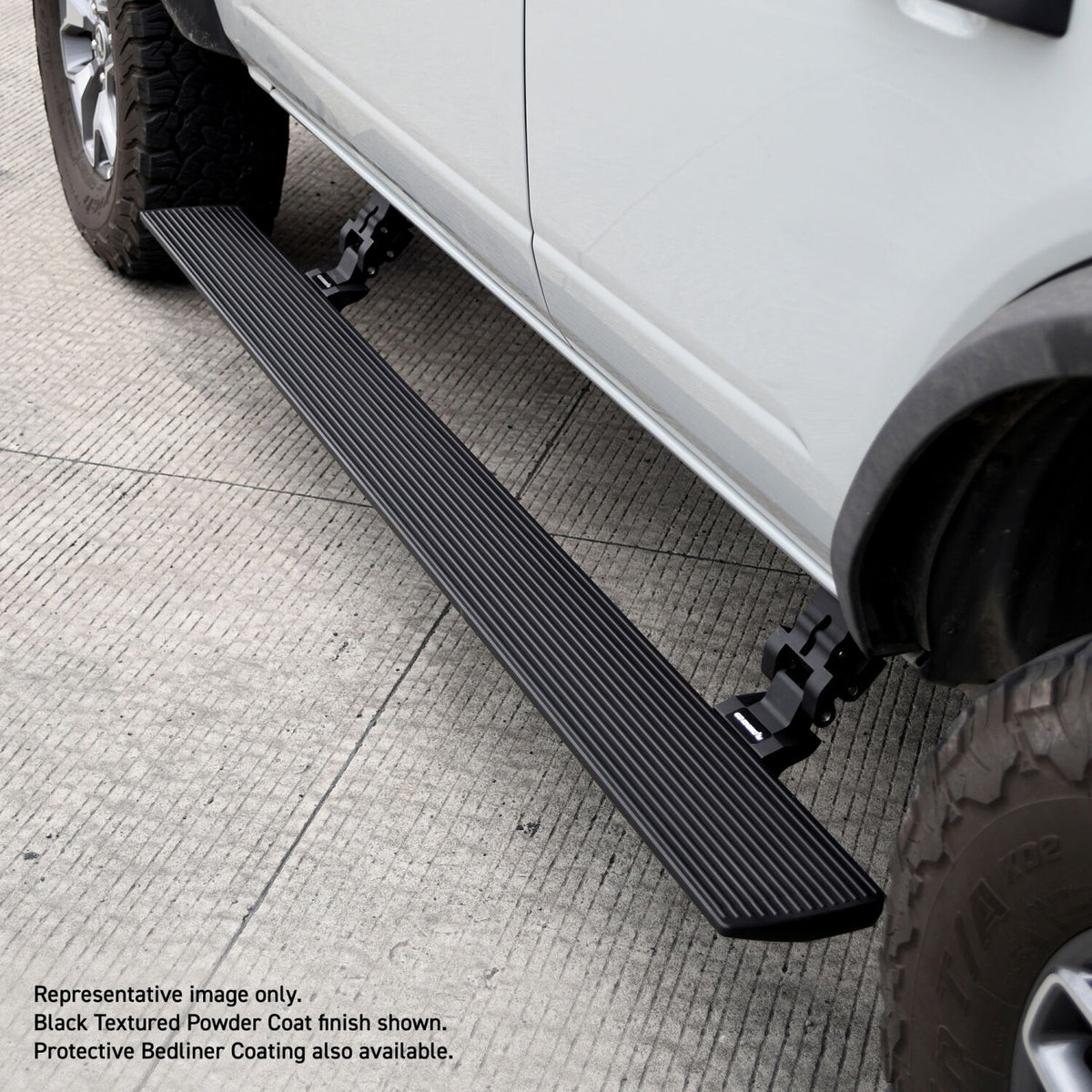 2015-2027 Superduty/F-150 RealTruck VoltStep Electric Running Board Kit, Protective Bedliner coating (20415587T) | Dirty Garage