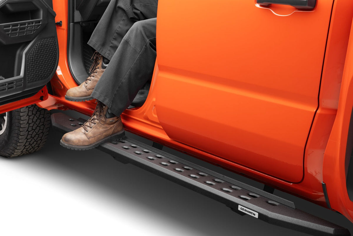 2024-2026 Tacoma RB20 Slim Line Running Boards with Mounting Brackets Kit, Textured Black (69443280SPC) | Dirty Garage