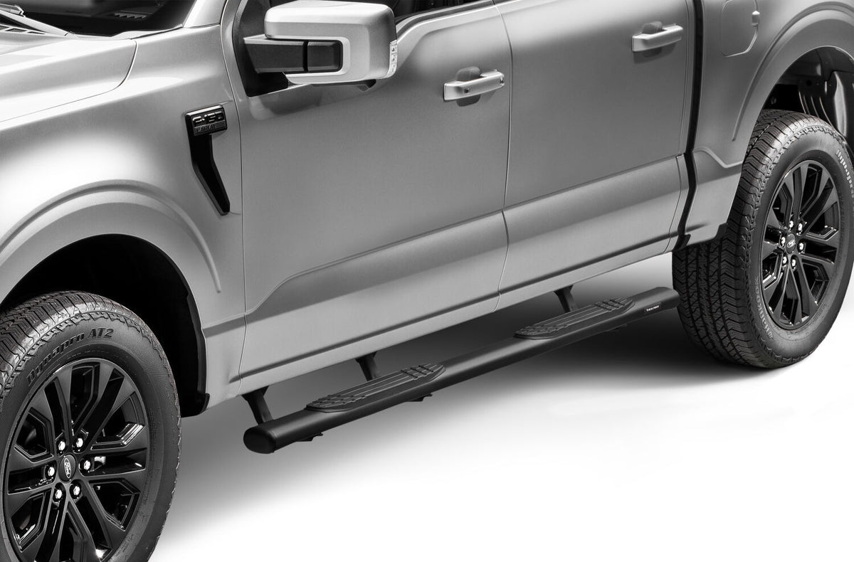 2015-2027 Superduty/F-150 4" 1000 Series Side Steps with Mounting Bracket Kit, Textured Black (104415587T) | Dirty Garage