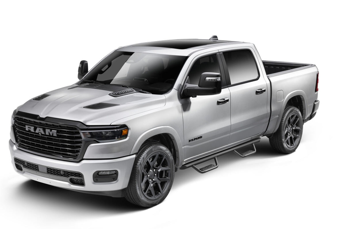 2019-2027 Ram 1500 Dominator Xtreme D2 Side Steps with Rocker Panel Mounting Bracket Kit, Textured Black (D224306T) | Dirty Garage