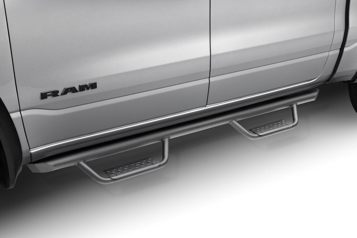 2019-2027 Ram 1500 Dominator Xtreme D2 Side Steps with Rocker Panel Mounting Bracket Kit, Textured Black (D224306T) | Dirty Garage